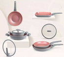 Refined Culinary Set: 6-Piece Cookware with Ceramic Nonstick Coating